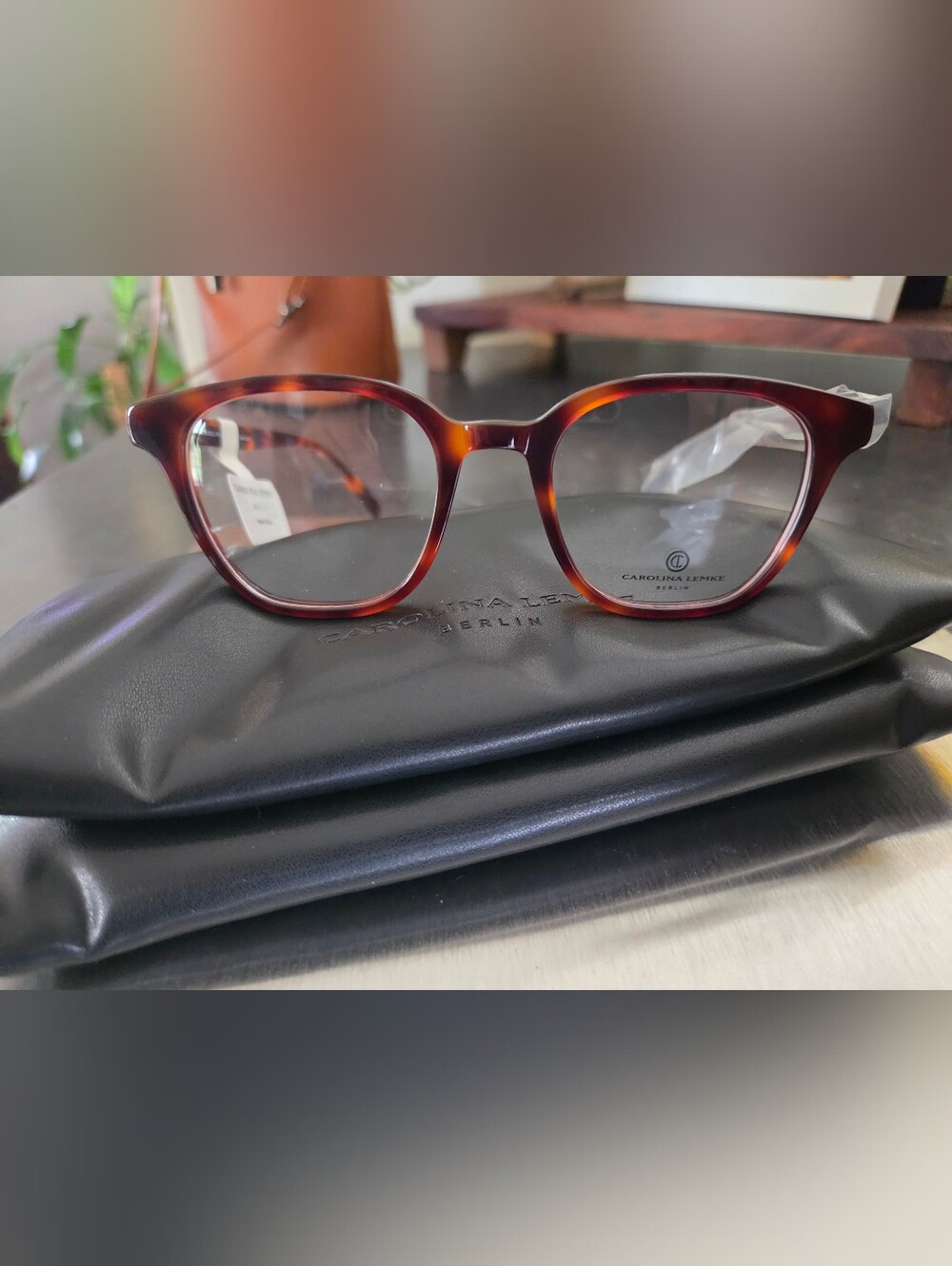 Carolina Lemke Tortoiseshell Square Optical Frames - Brown Tortoise